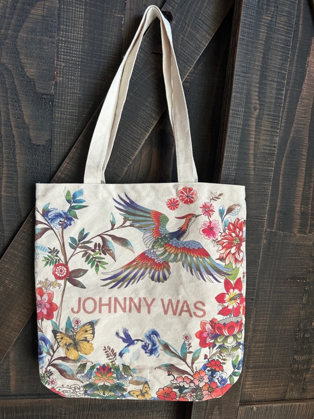 NWOT JOHNNY WAS “California” Canvas Tote Bag
